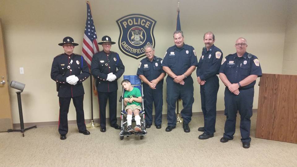 Chesterfield Police Honor Guard & Fire Fighters Welcome Logan Wilson