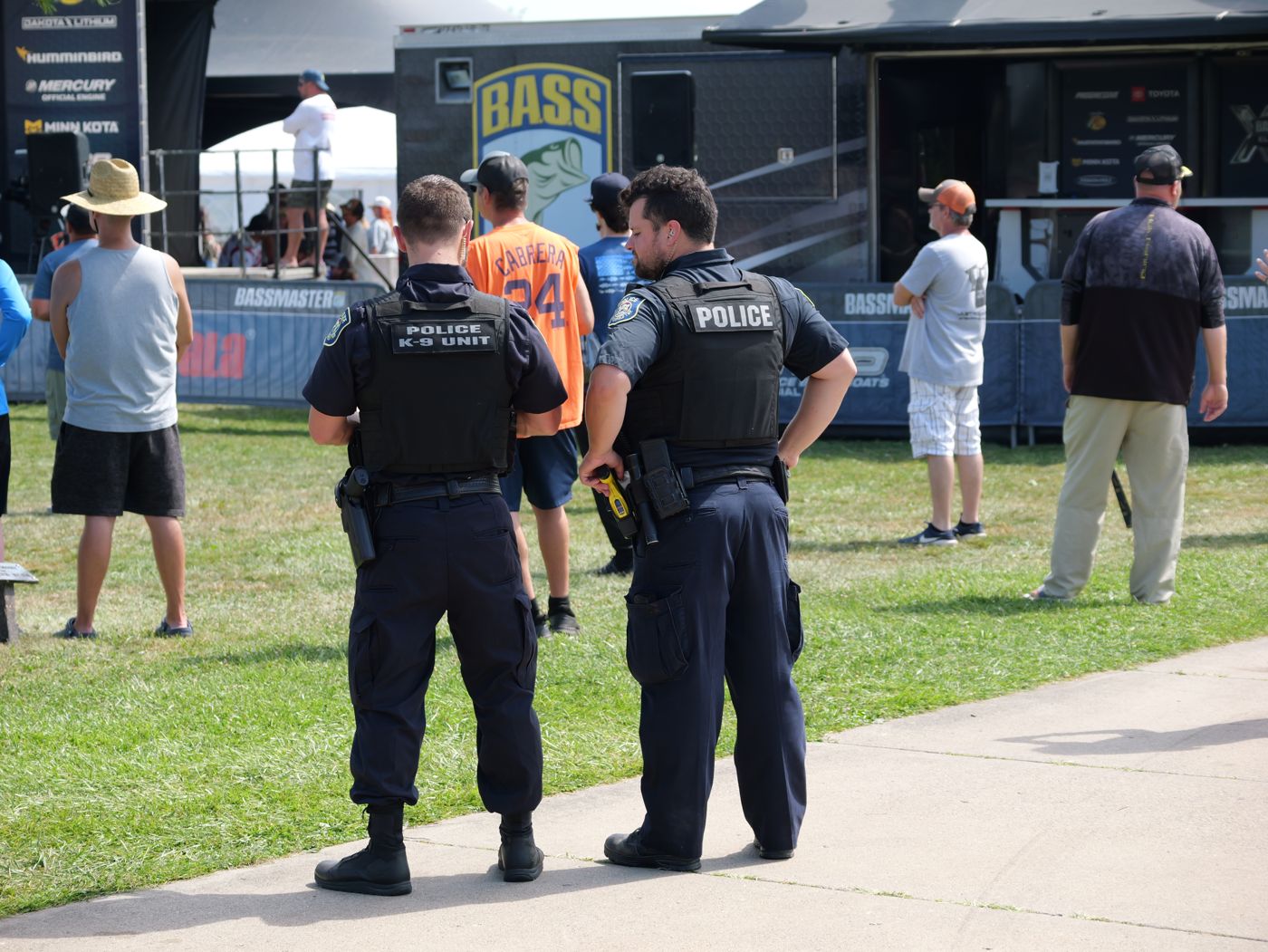 Chesterfield Township officers at a lakefront community event