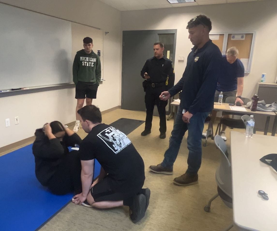 Cadet hands-on training at the police department
