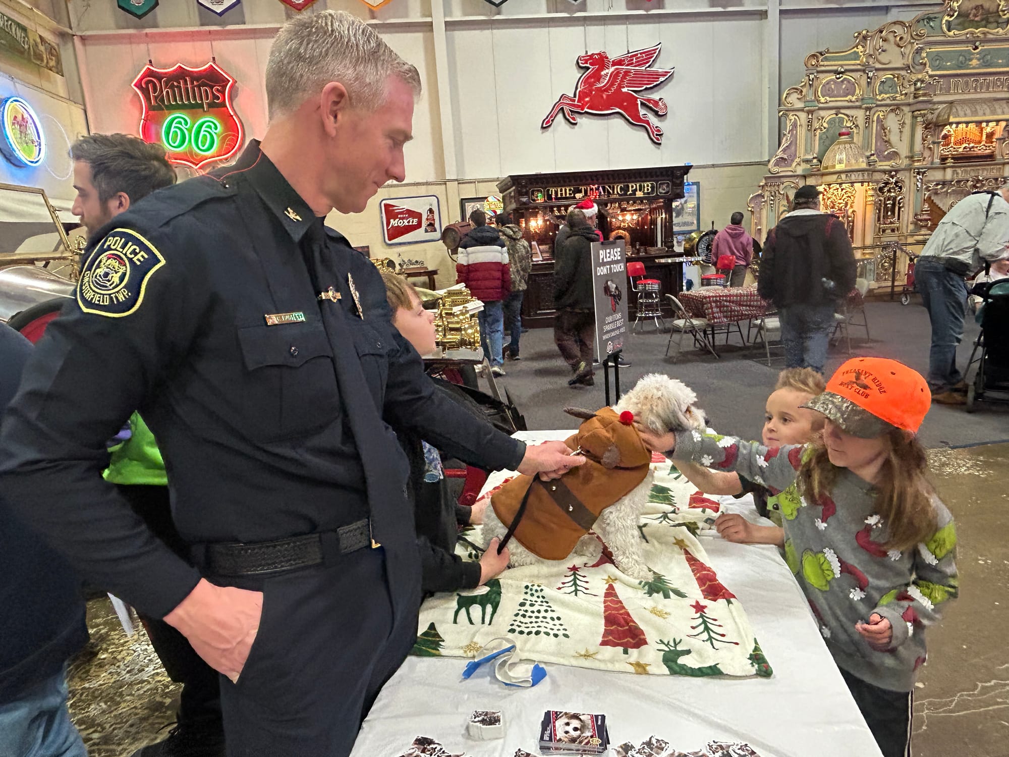 Director Brian Bassett with Chester at a community event