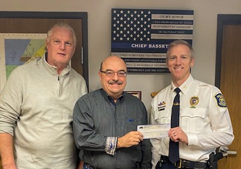 Friends of Chesterfield Police presenting a donation to the department