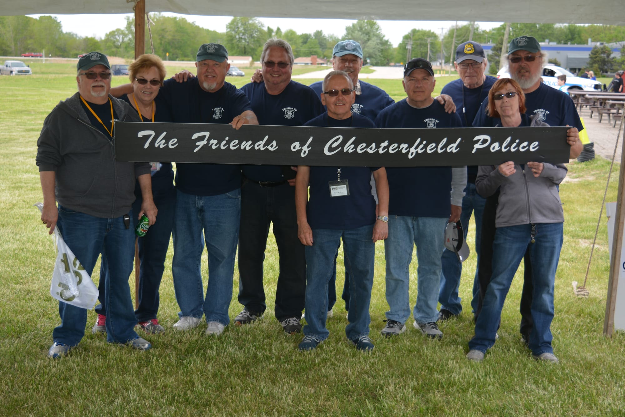 Friends of Chesterfield Police members with their banner