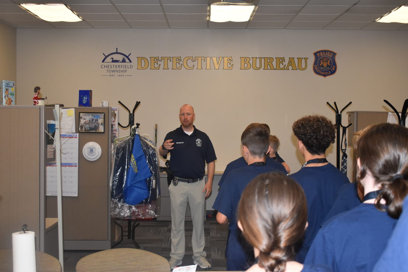 Academy students touring the Detective Bureau