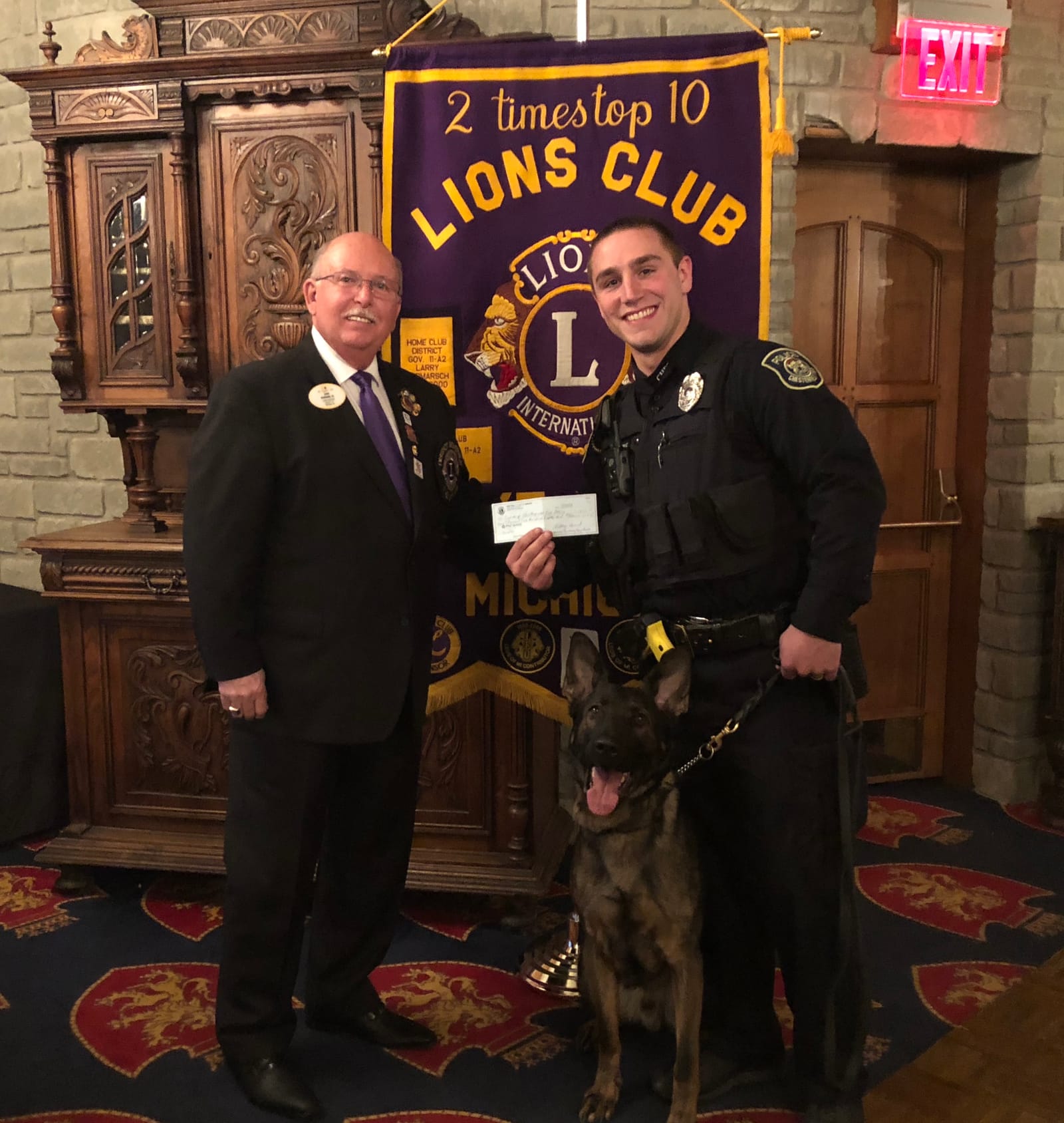 K-9 Viper with Officer John Amore. Viper retired in April 2026 after nine years of service
