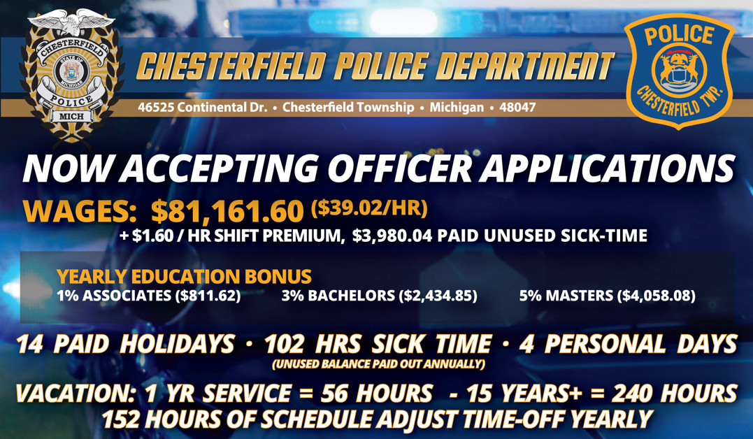 ACCEPTING APPLICATIONS FOR POLICE OFFICERS