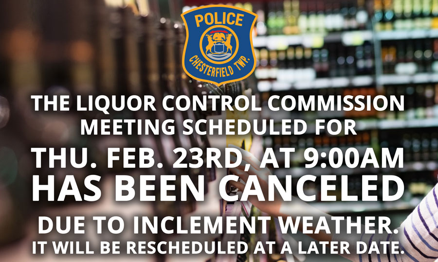 Feb. 23 Liquor Control Commission Meeting Canceled